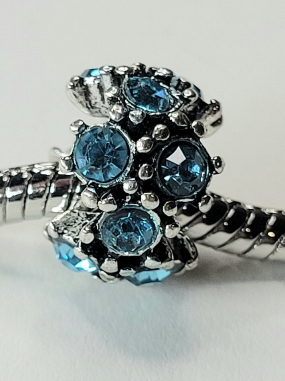 New Stunning For Pandora Bracelet Charm Bead Large Blue Rhinestone Starburst - Picture 6 of 6